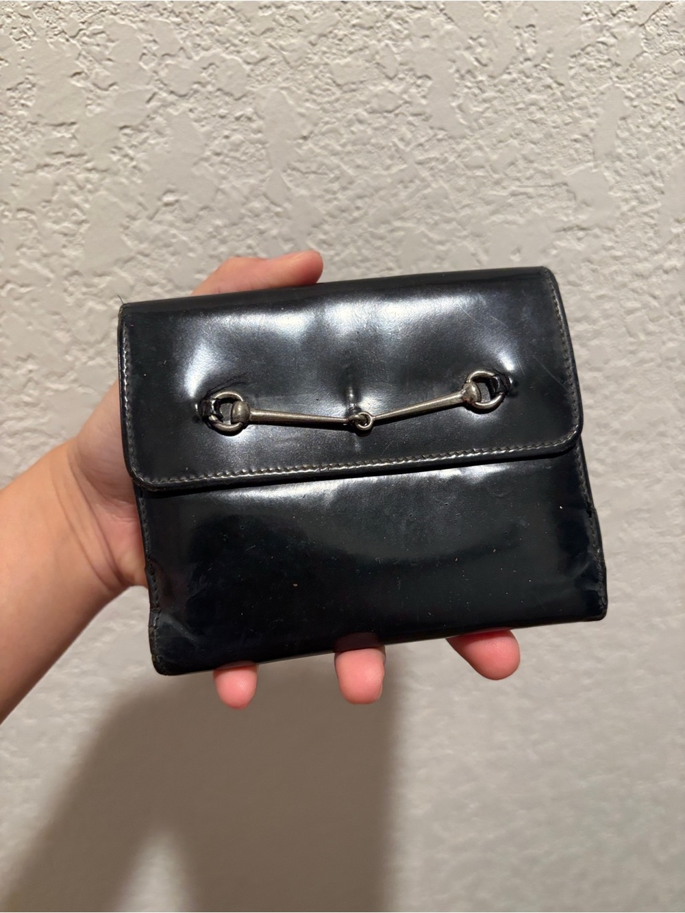 Gucci Black Leather Wallet with Horsebit Accent